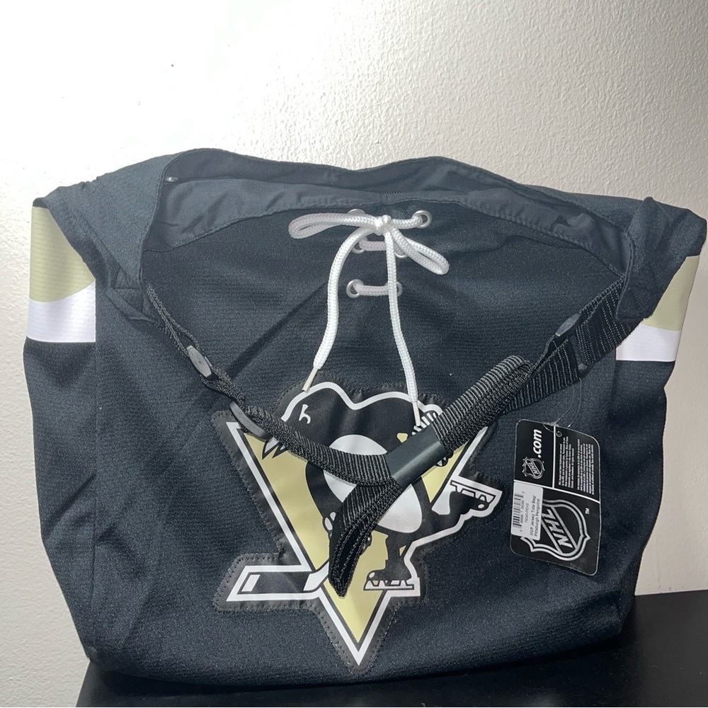 Pittsburgh Penguins Jersey Tote Bag Purse - Black With Penguins Logo